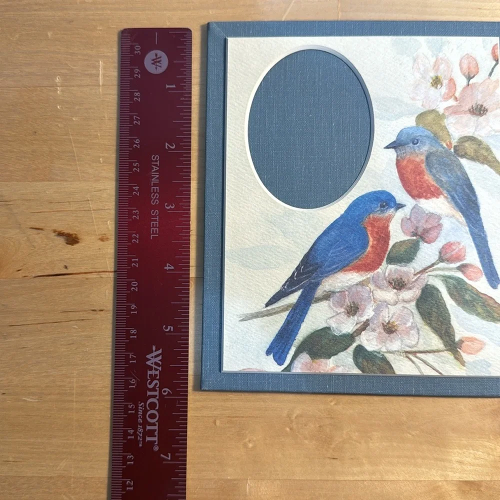 Adele Nero Matted Frame Bluebirds & Blossoms Holds 2 pictures Made in USA